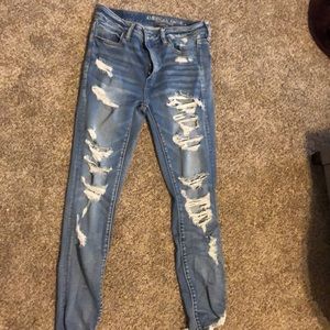AEO medium wash distressed jeans